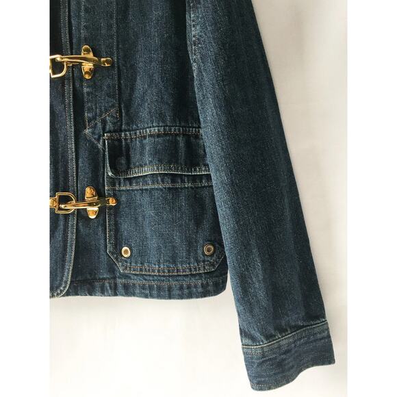 Ralph Lauren Jeans Co Rare Womens Fireman Clasp Denim Jacket Nautical - S Blue - Picture 3 of 5